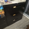 Global Black 3 Drawer Lateral File Cabinet, Locking